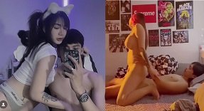 คู่รักที่ร้อนแรงมีเพศสัมพันธ์บนอินเทอร์เน็ต